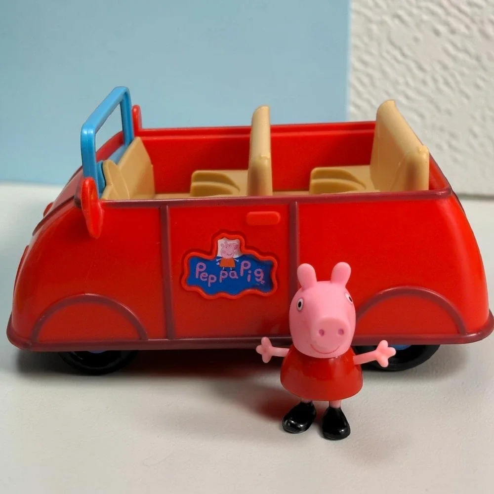 VTG 2003 Jazwares Peppa Pig Red Interactive Toy‎ Car Playset w/ Peppa Figure